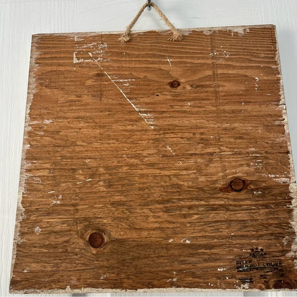 Wooden Crab Wall Decoration Shabby Shore Sign 12x12”